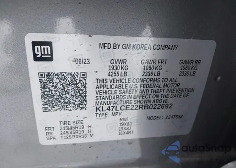 2024 Buick Envista Avenir from USA, damaged, VIN KL47LCE22RB022692